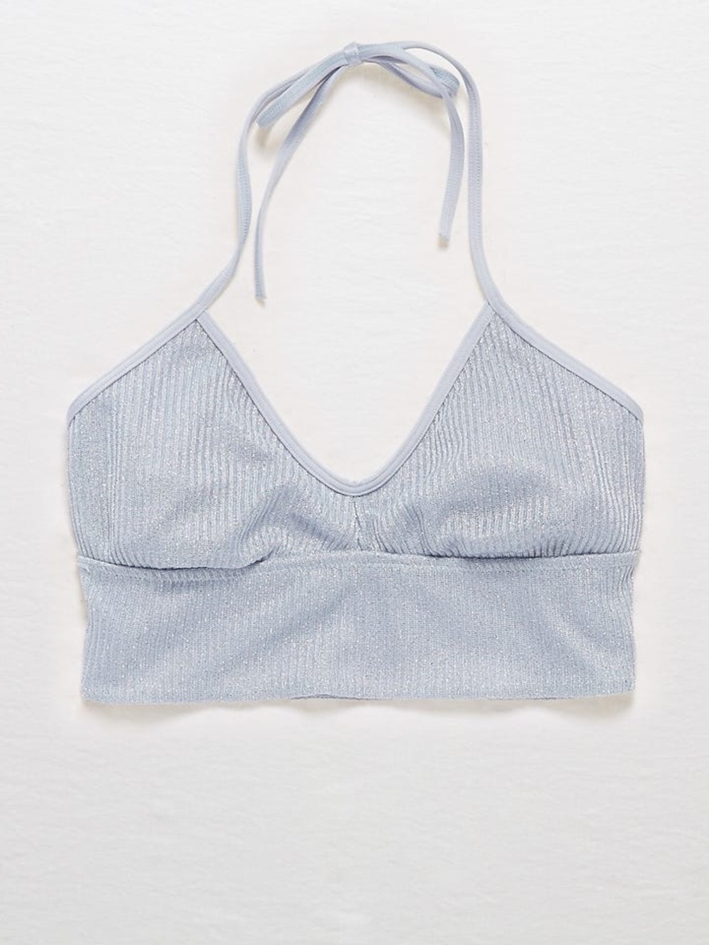 Aerie Shimmery Silver Halter Bralette - Medium